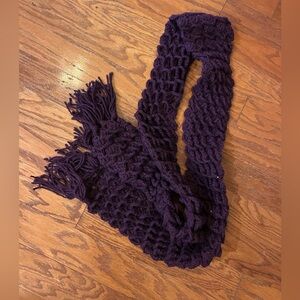 Handmade Chunky Knit Scarf in Deep Purple